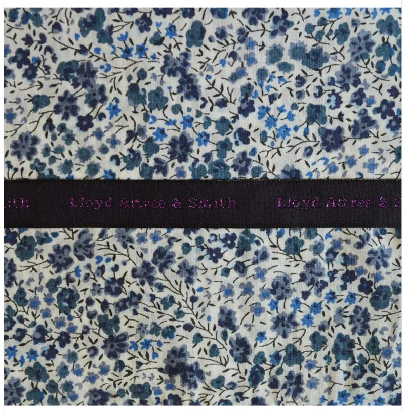 L.A. Smith Liberty Print Lobelia Pocket Square Blue LIBTPH20/2